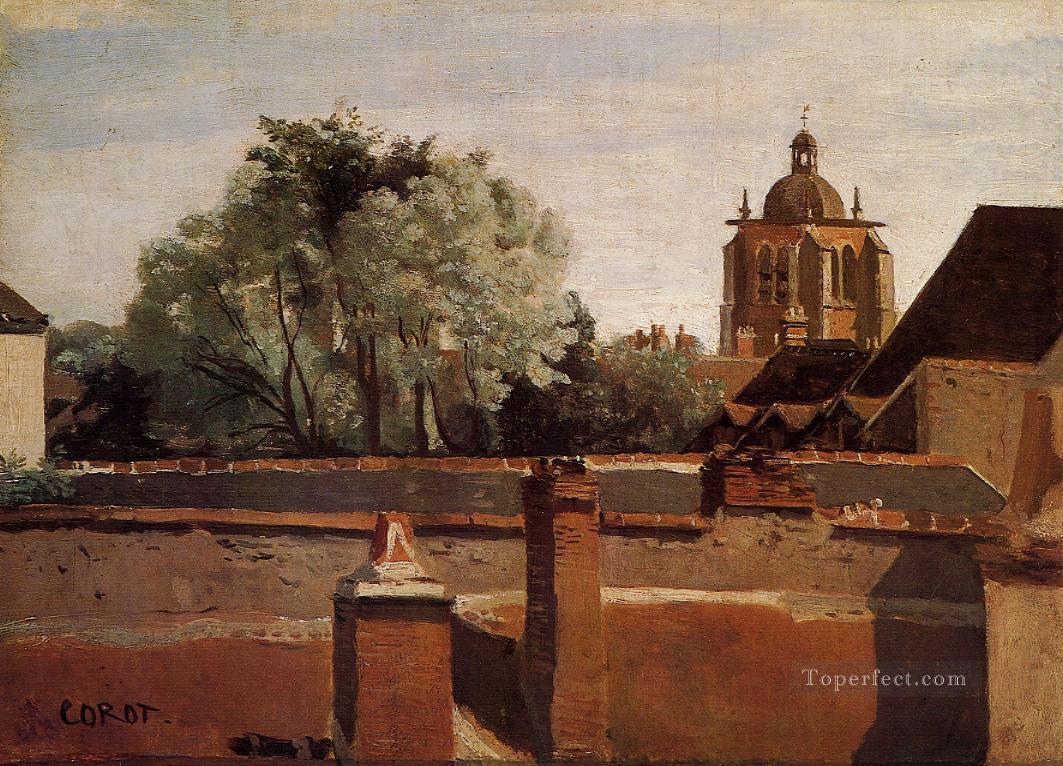 Bell Tower of the Church of Saint Paterne at Orleans plein air Romanticism Jean Baptiste Camille Corot Oil Paintings